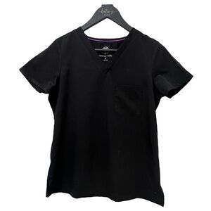 Healing Hands Women’s Black V-Neck Scrub Top Size Small